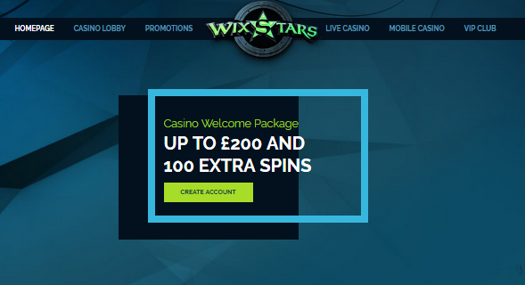 Wixstars Casino lobby
